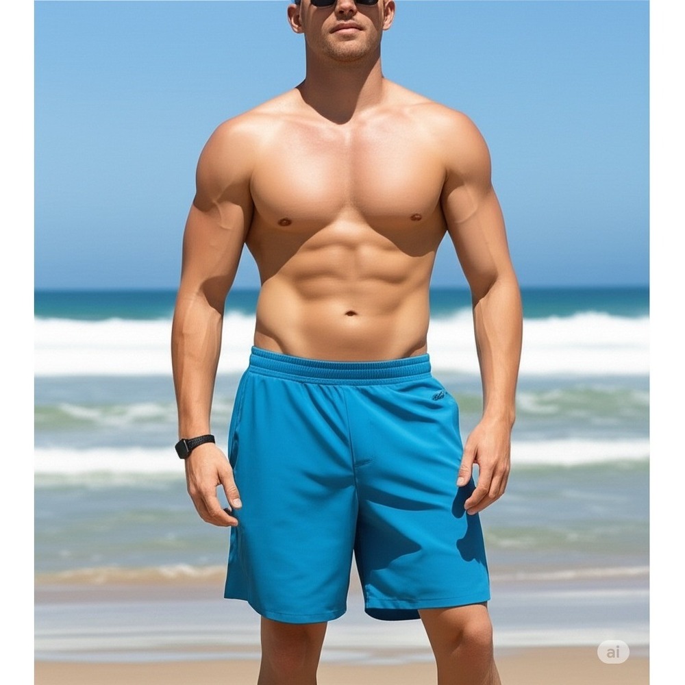 MAGCOMSEN 2XL Mens‎ Blue Outdoor Athletic Lightweight Activewear Shorts NWT